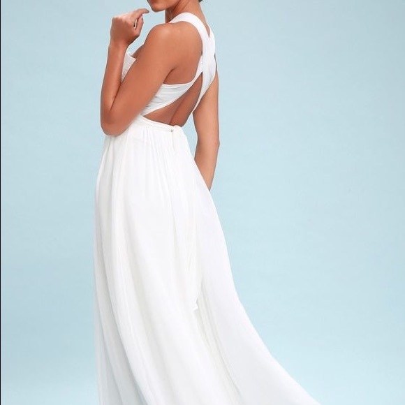 Classical Charm White Convertible Maxi Dress - Picture 2 of 6